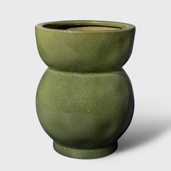 Glossy Textured Vase Dark Green - Threshold Studio McGee - Target Fall 2025 - Picture 1 of 5